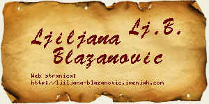 Ljiljana Blažanović vizit kartica
